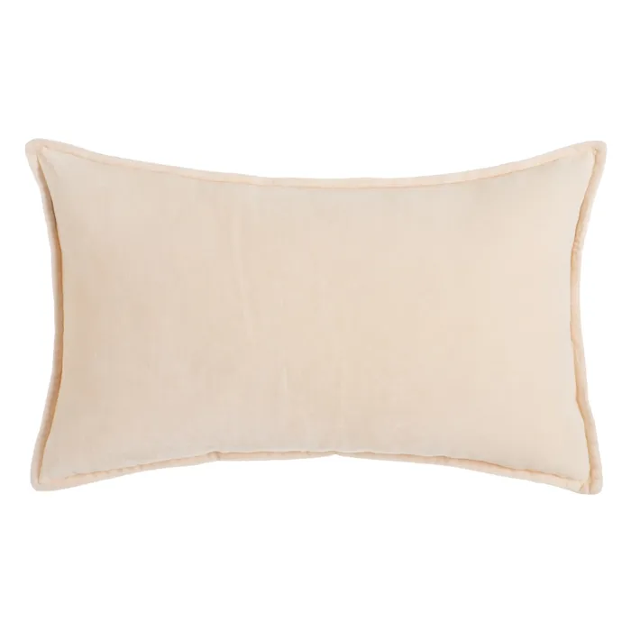 COJÍN BEIGE TERCIOPELO DECORACIÓN 30 X 50 CM